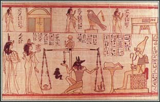 The Egyptians believed that when their souls entered the afterlife, they would be weighed against a feather belonging to Maat, the goddess of justice and truth.
